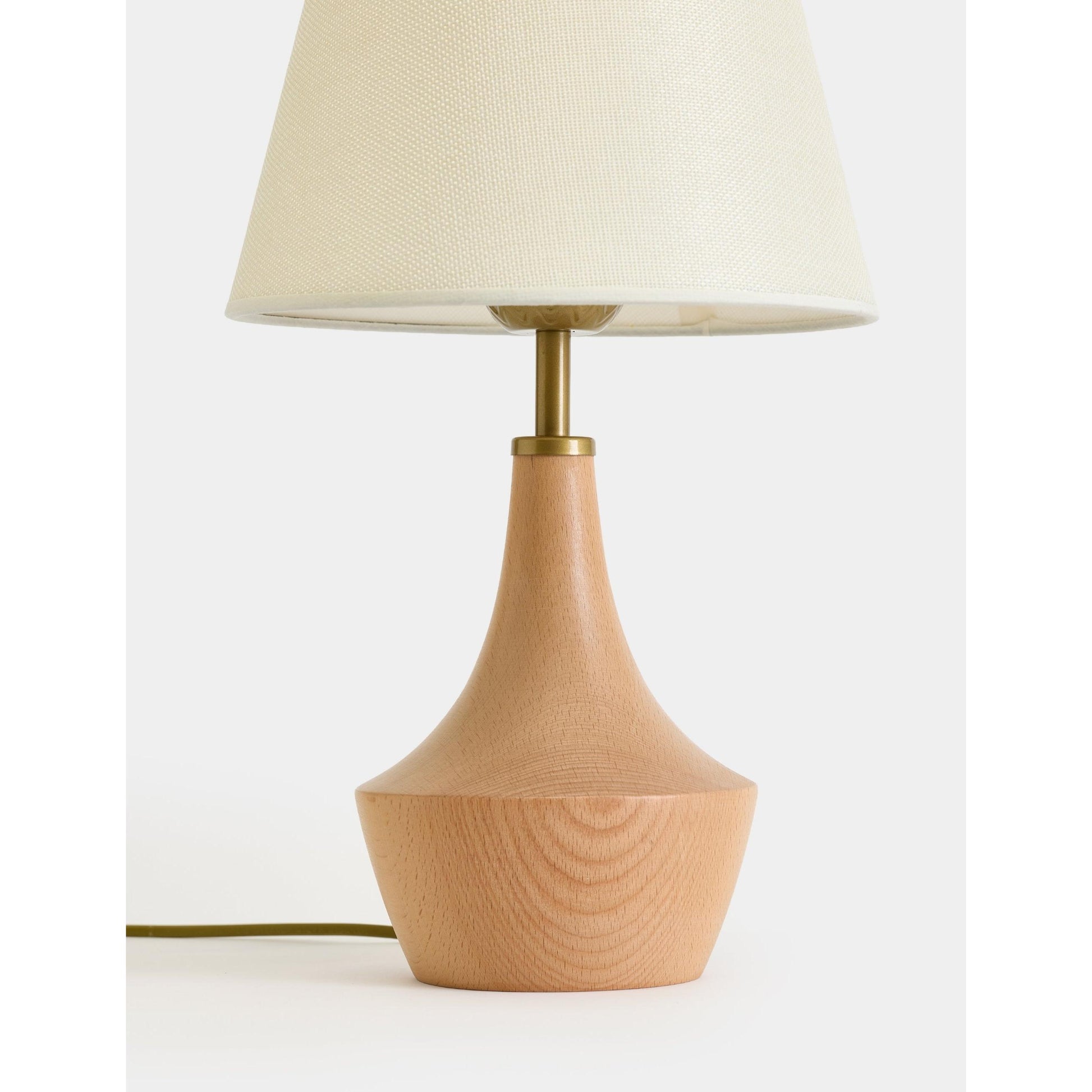 Moss Kumaş Şapkalı Ahşap Abajur