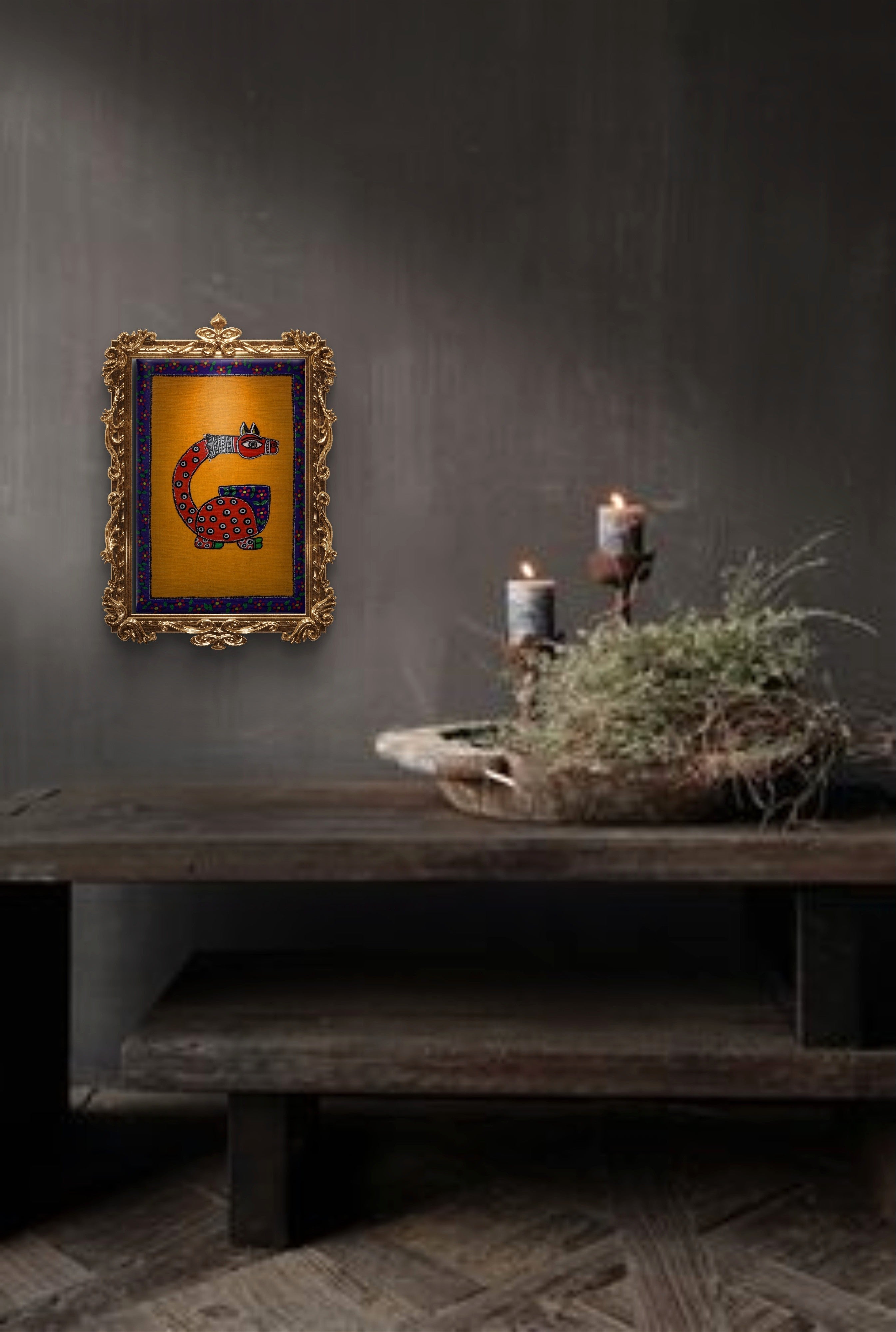 Mrs. Deve Tablo El Yapımı Ahşap Üzerine Akrilik Duvar Dekoru