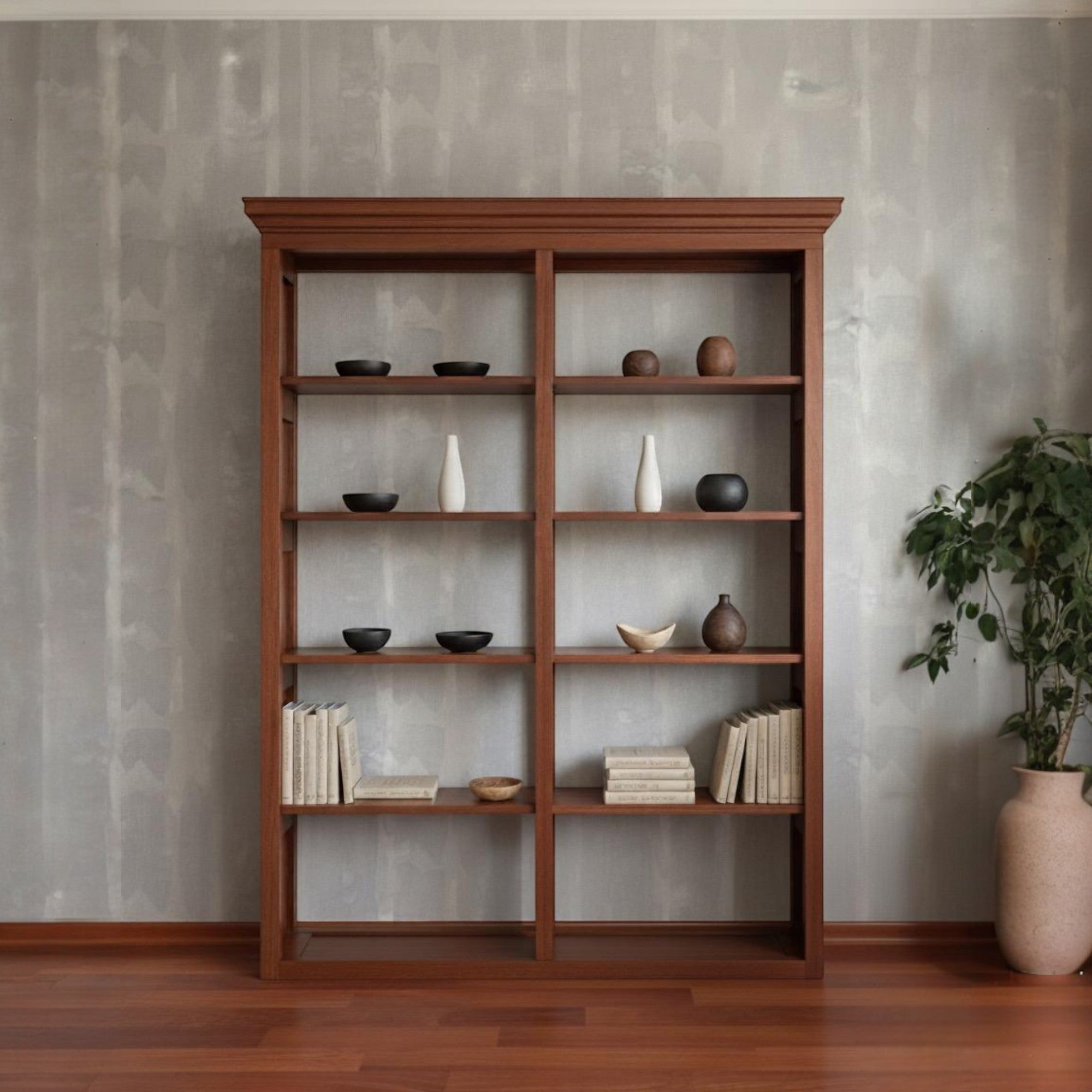 Merve Solid Wood Bookcase