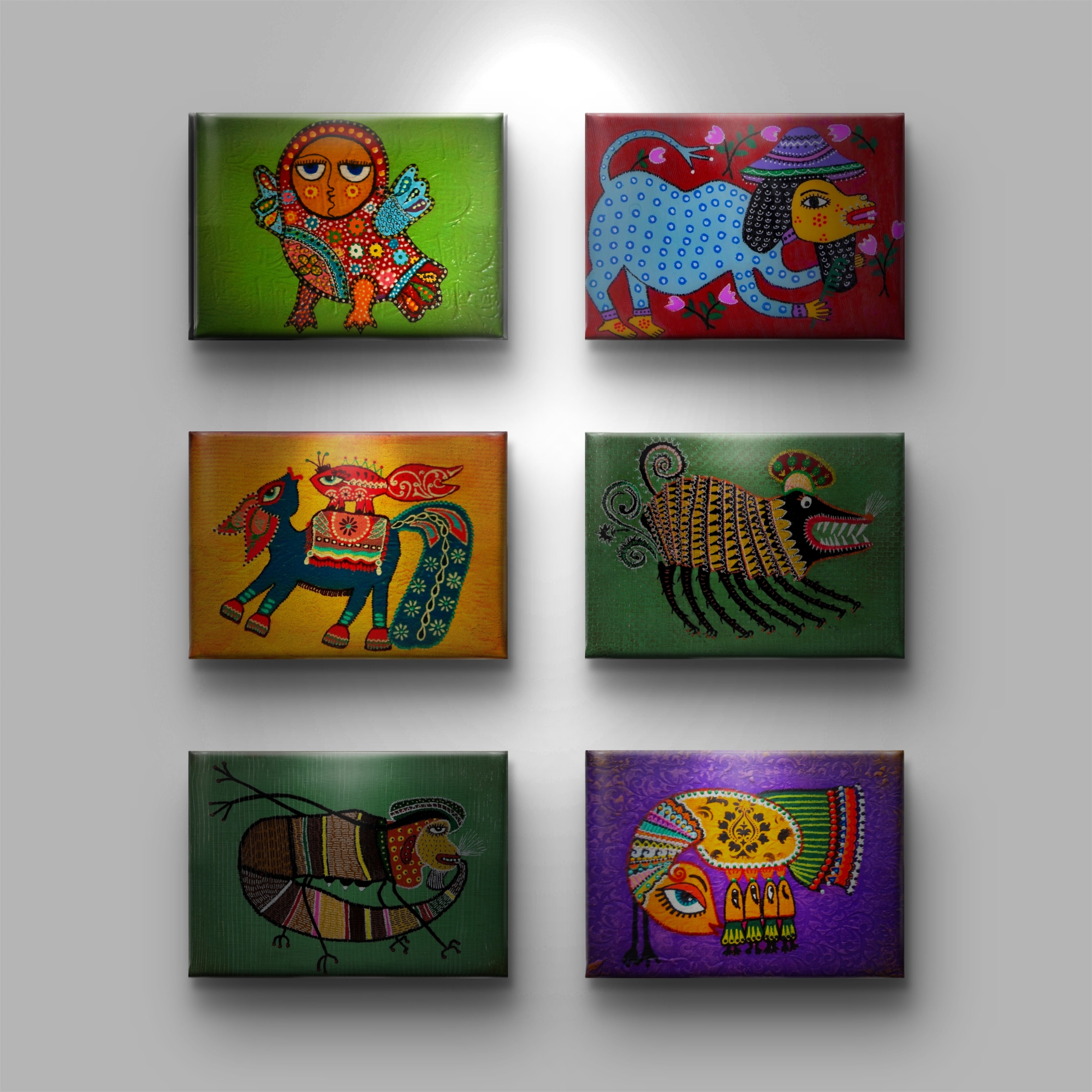 Naif Kral Tablo El Yapımı Ahşap Üzerine Akrilik Duvar Dekoru