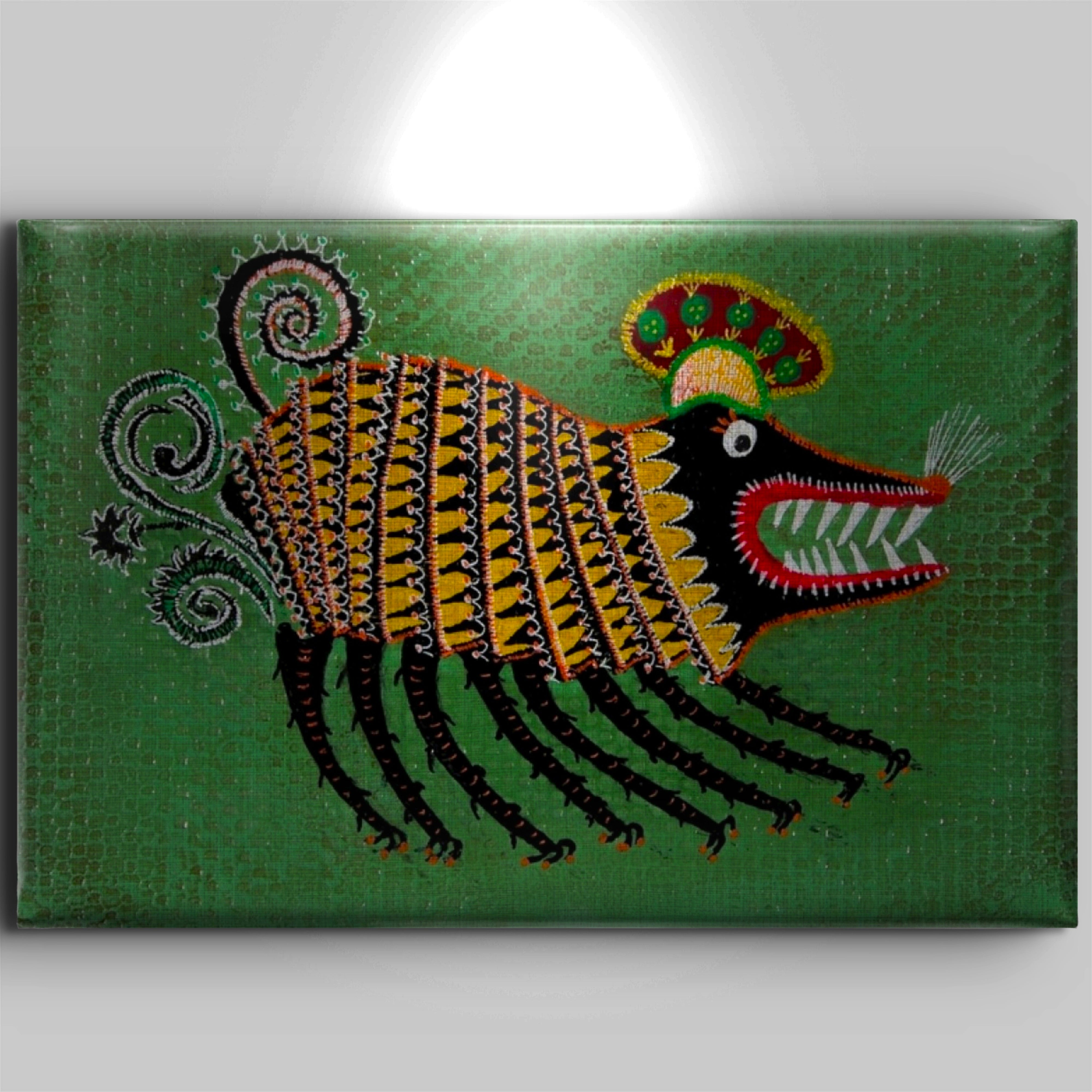 Naif Kral Tablo El Yapımı Ahşap Üzerine Akrilik Duvar Dekoru