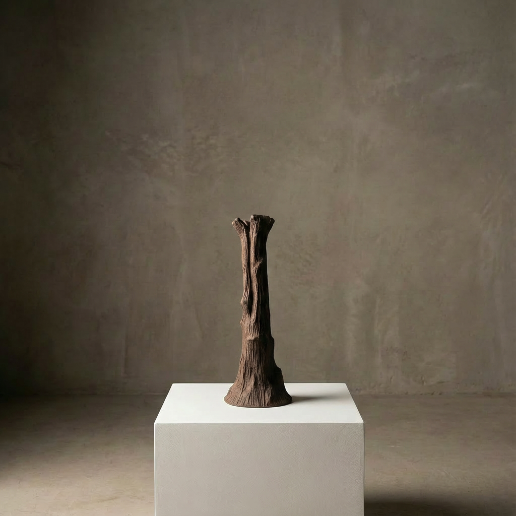 Trunk Sculpture Seramik Şamdan - Tall
