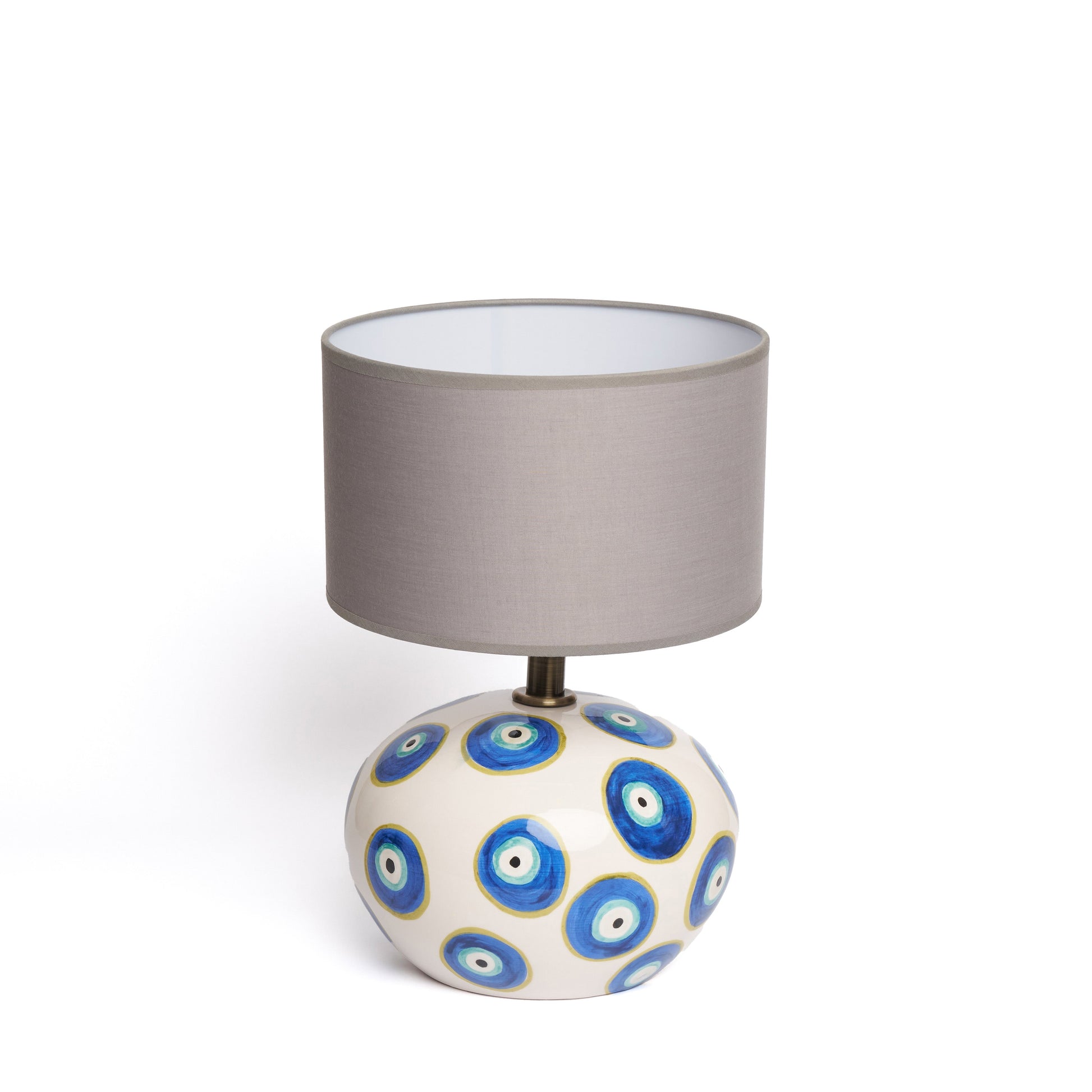 Nazar Boncuk Desenli Seramik Abajur