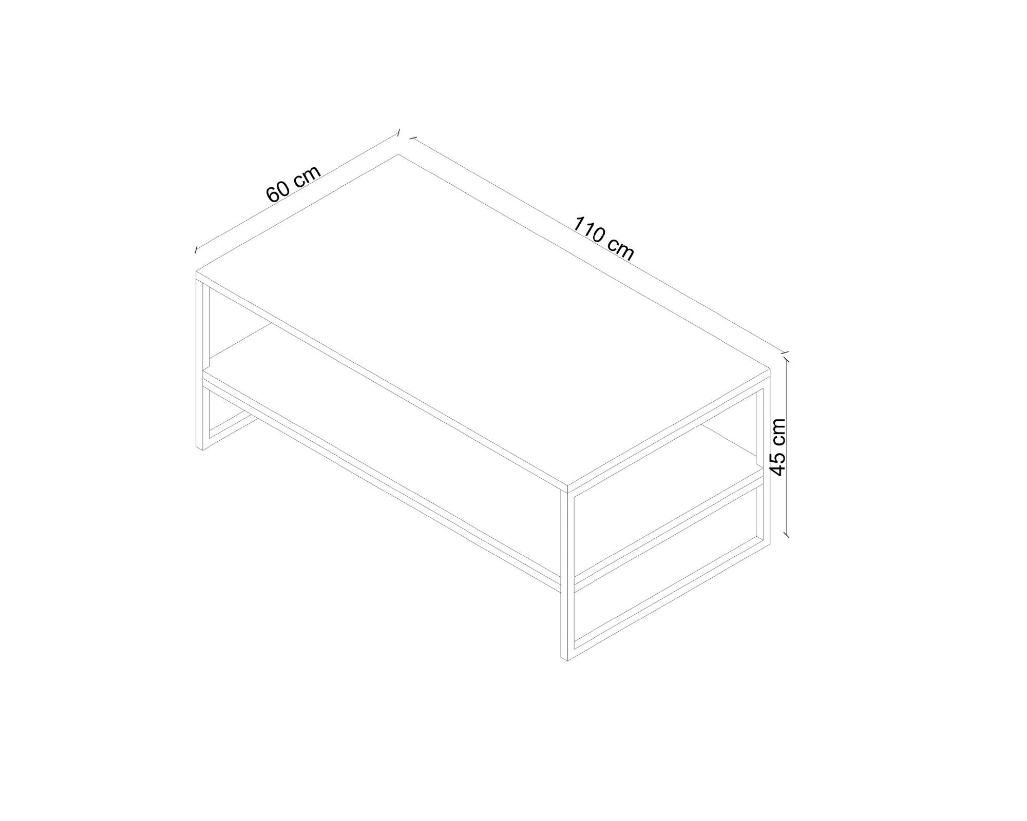 Neo Industrial Orta Sehpa, Masif Meşe, Dikdörtgen, Kahverengi