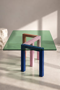 Neva Renkli Cam Yemek Masası-Yemek Masası-Yapı Cam-FUME-NowShopFun