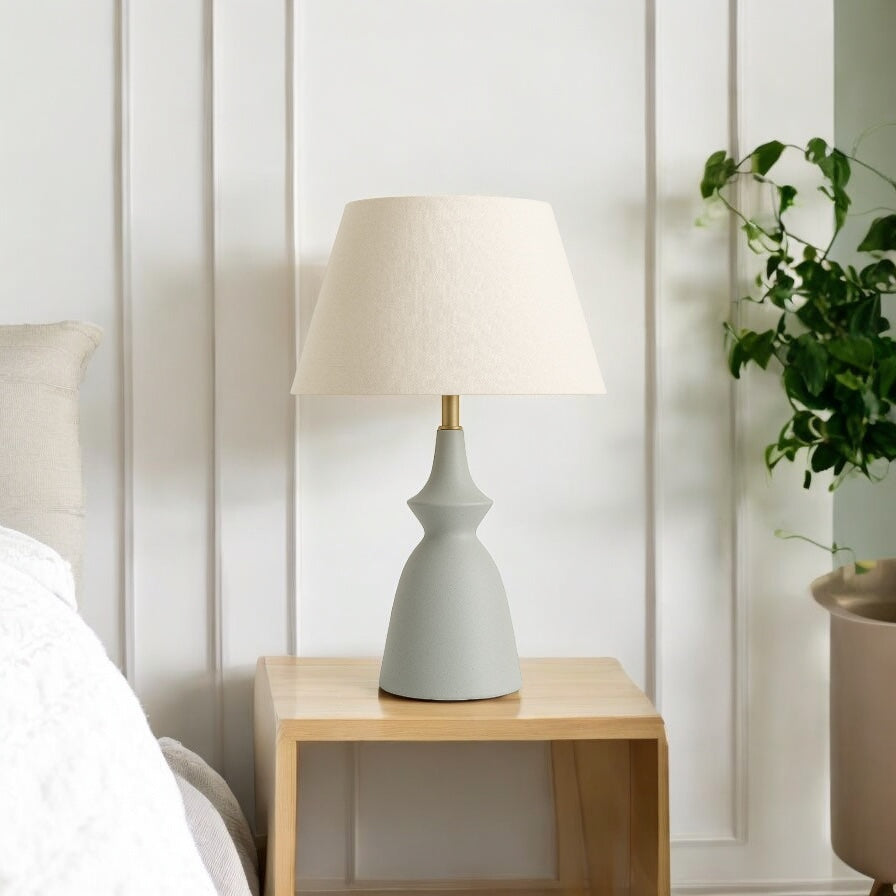 Nina Kumaş Başlıklı Gold Detaylı Soft Yeşil Lamba-Masa Lambası-Palma Riva-NowShopFun