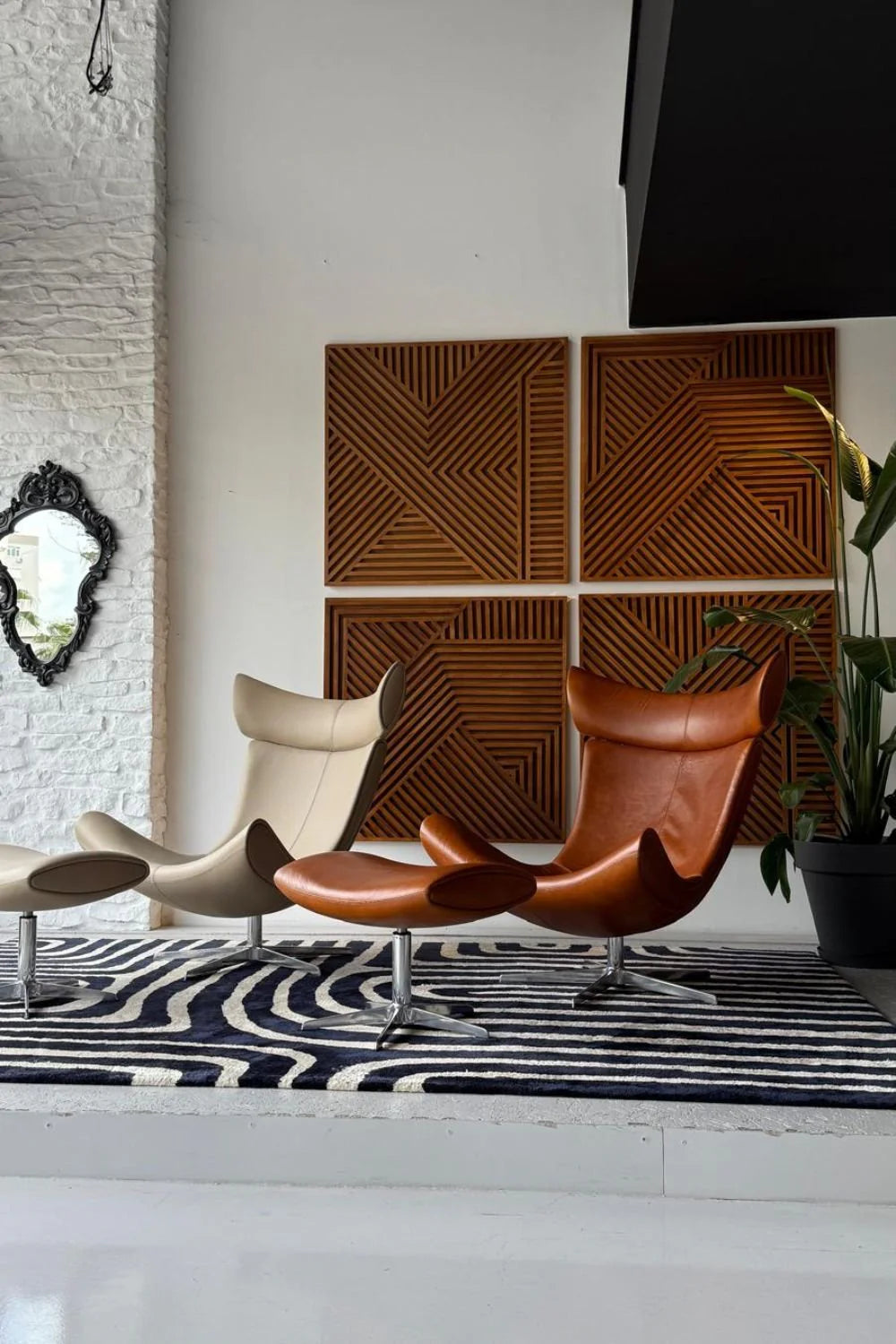 No1 Imola Lounge Chair Tarzı Gerçek Deri Berjer