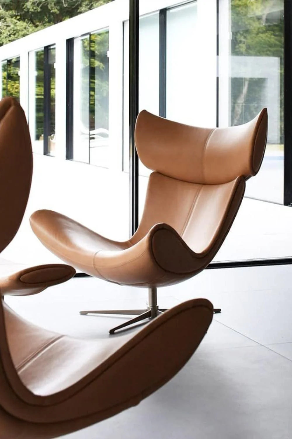 No1 Imola Lounge Chair Tarzı Gerçek Deri Berjer