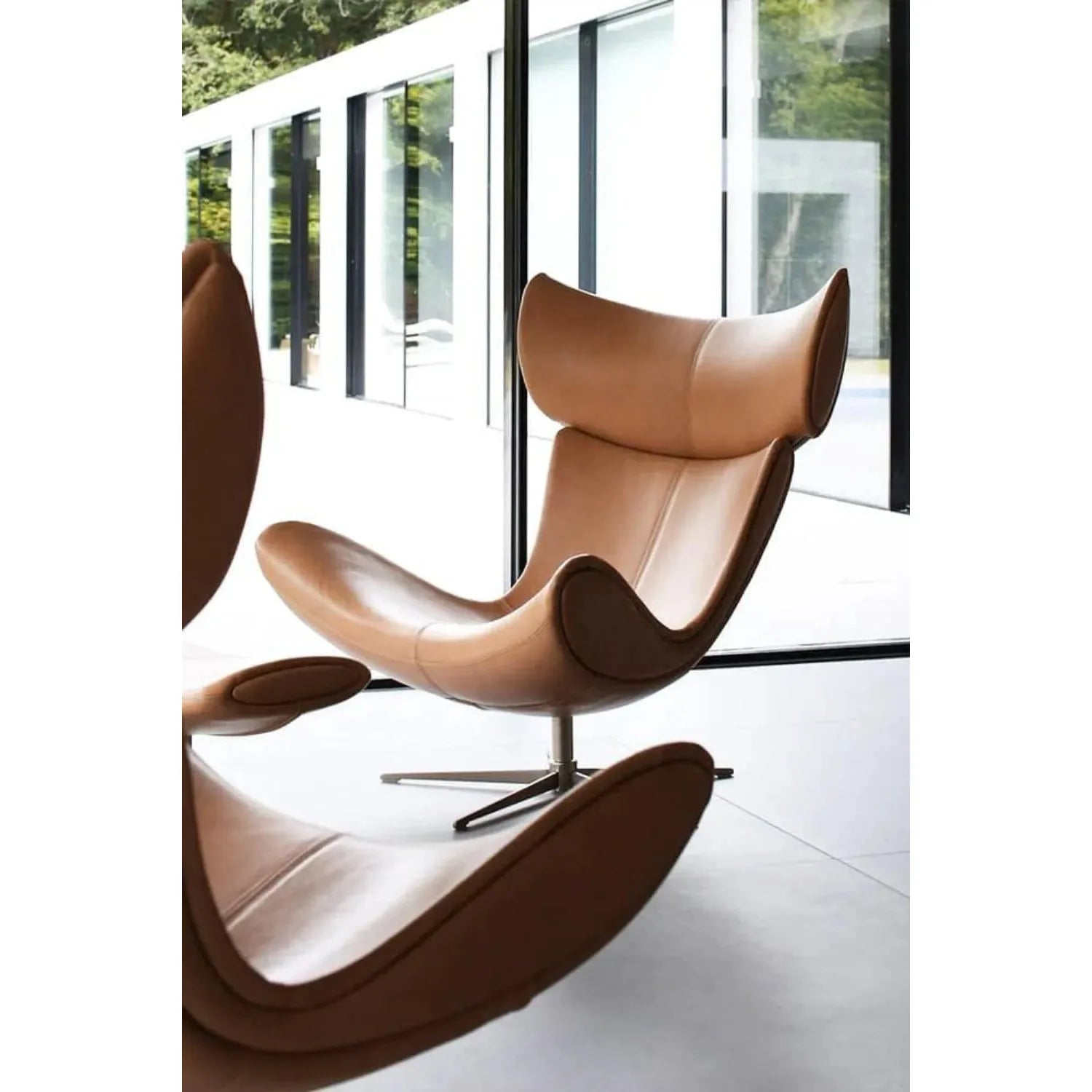 No1 Imola Lounge Chair Tarzı Gerçek Deri Berjer