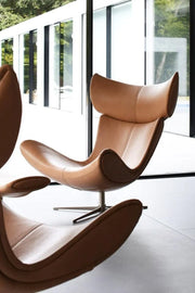 No1 Imola Lounge Chair Tarzı Gerçek Deri Berjer