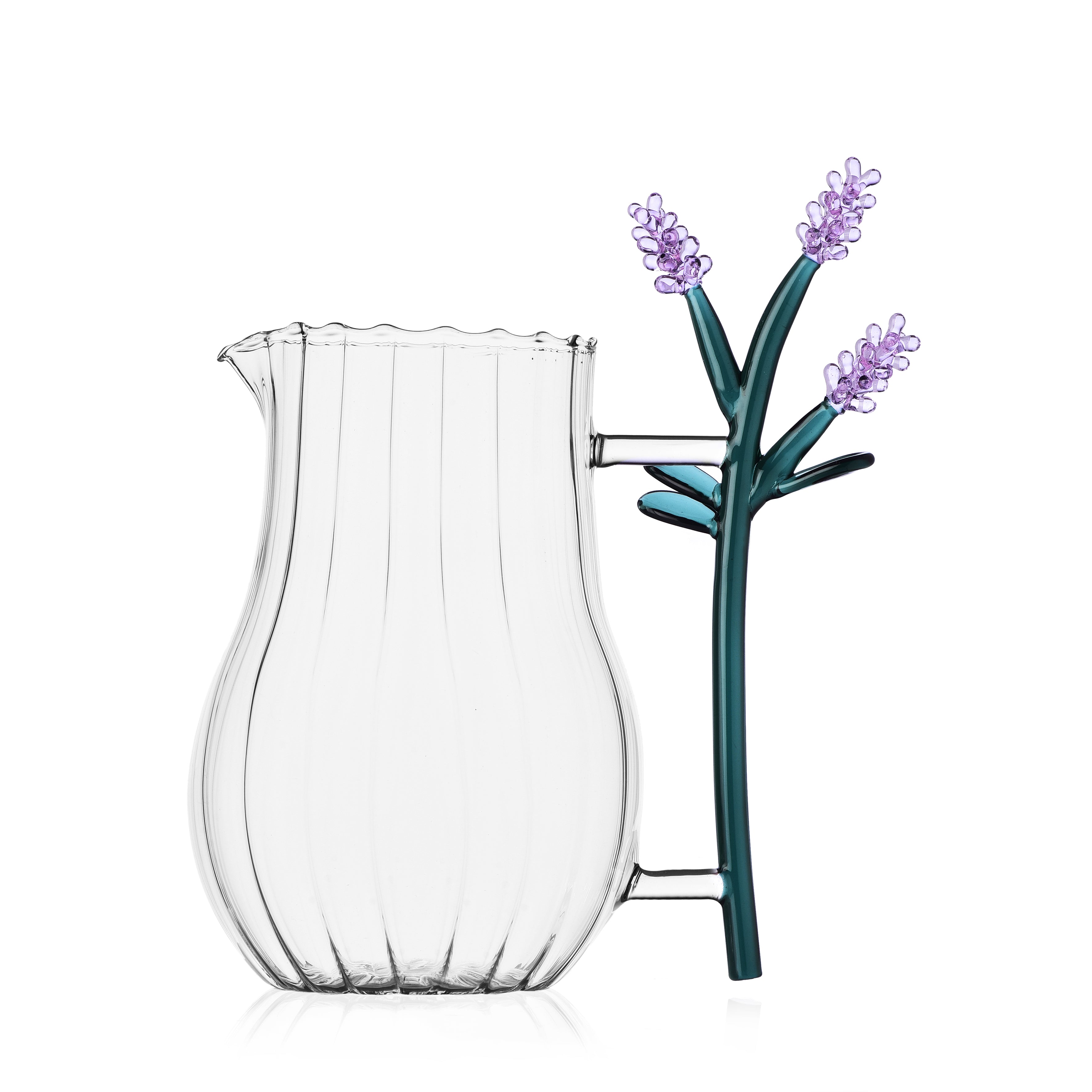 No:3 Botanica Çiçek Figürlü Cam Sürahi