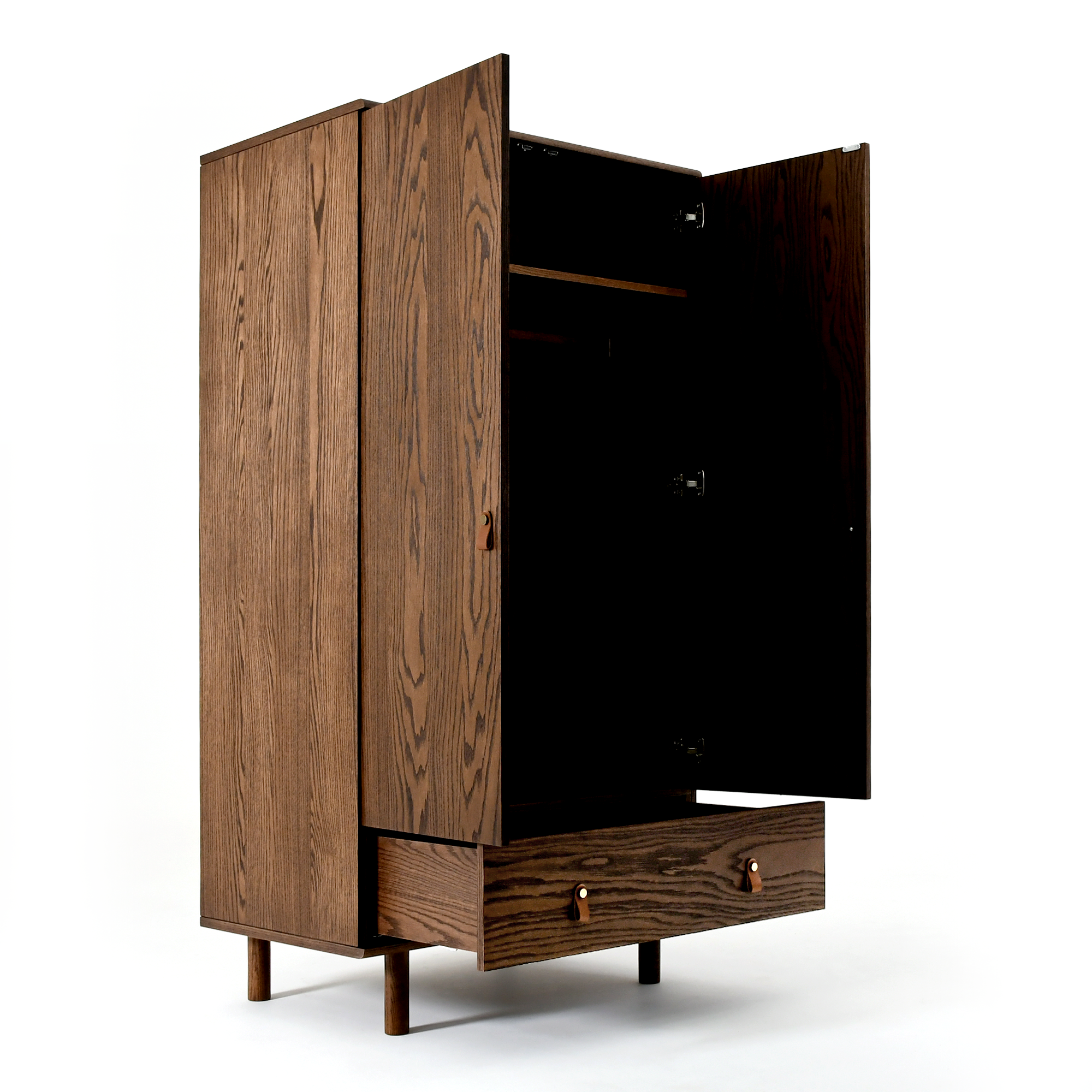Noah 2 Kapaklı Gardırop | Koyu Meşe