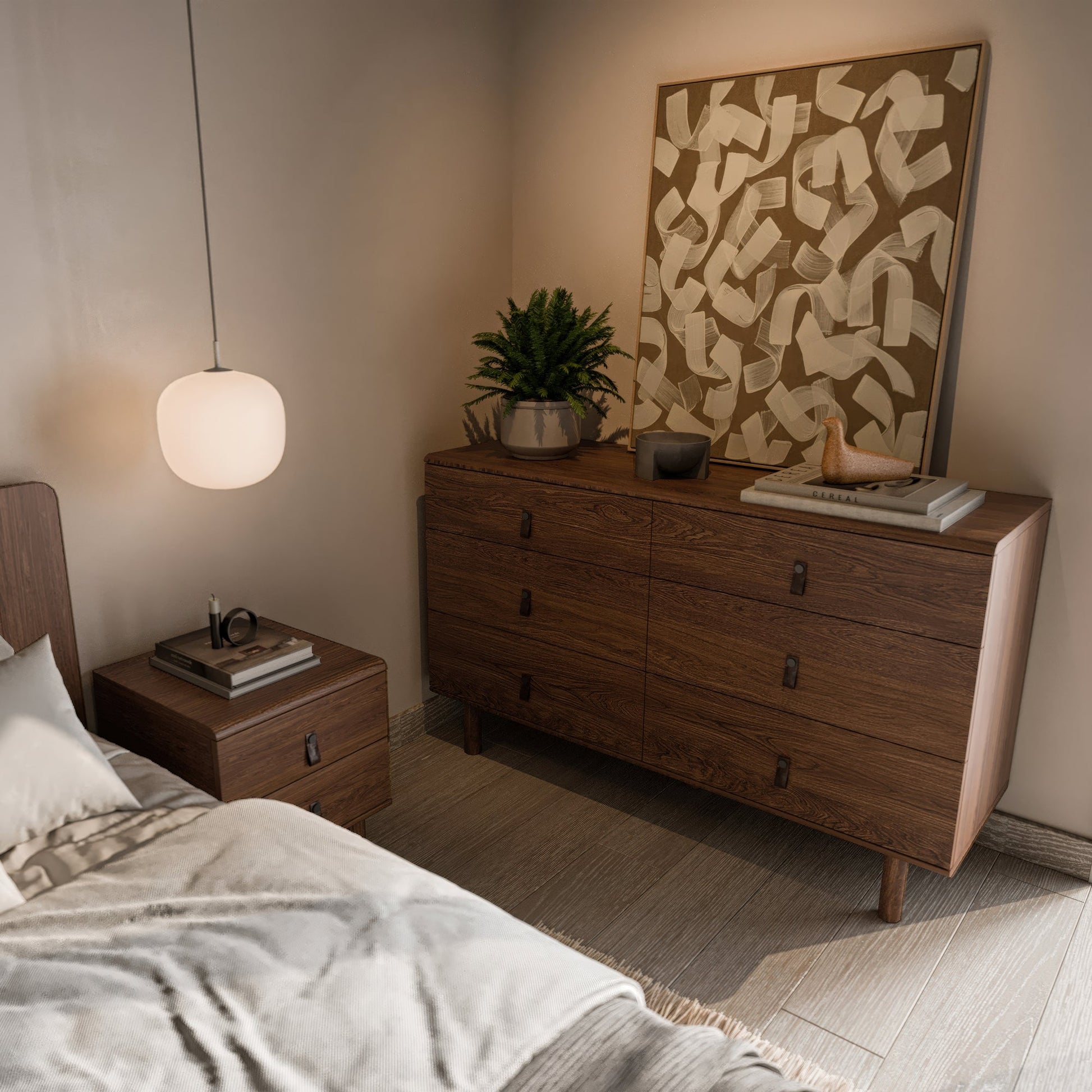 Noah 6 Çekmeceli Şifonyer | Koyu Meşe