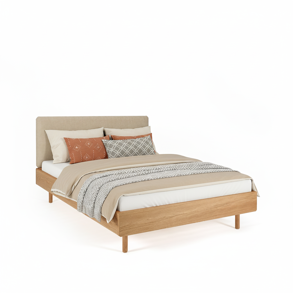 Noah Döşemeli Karyola | Natürel Meşe | 160x200 Cm
