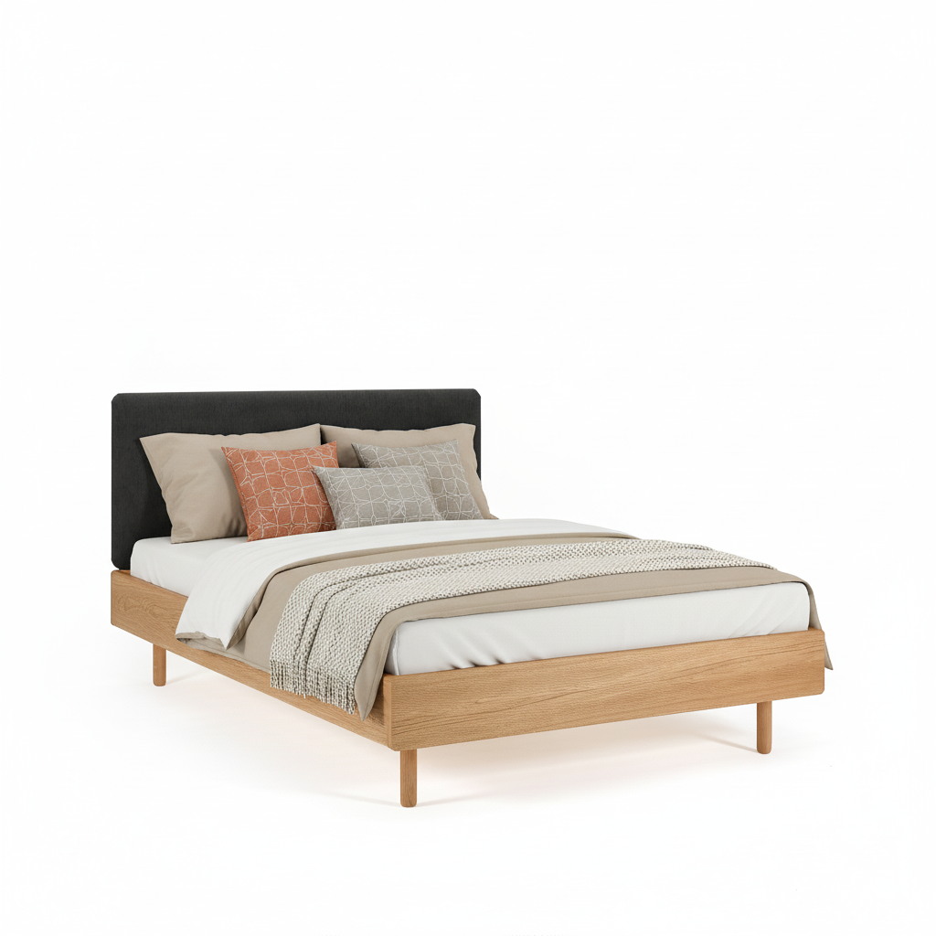 Noah Döşemeli Karyola | Natürel Meşe | 160x200 Cm