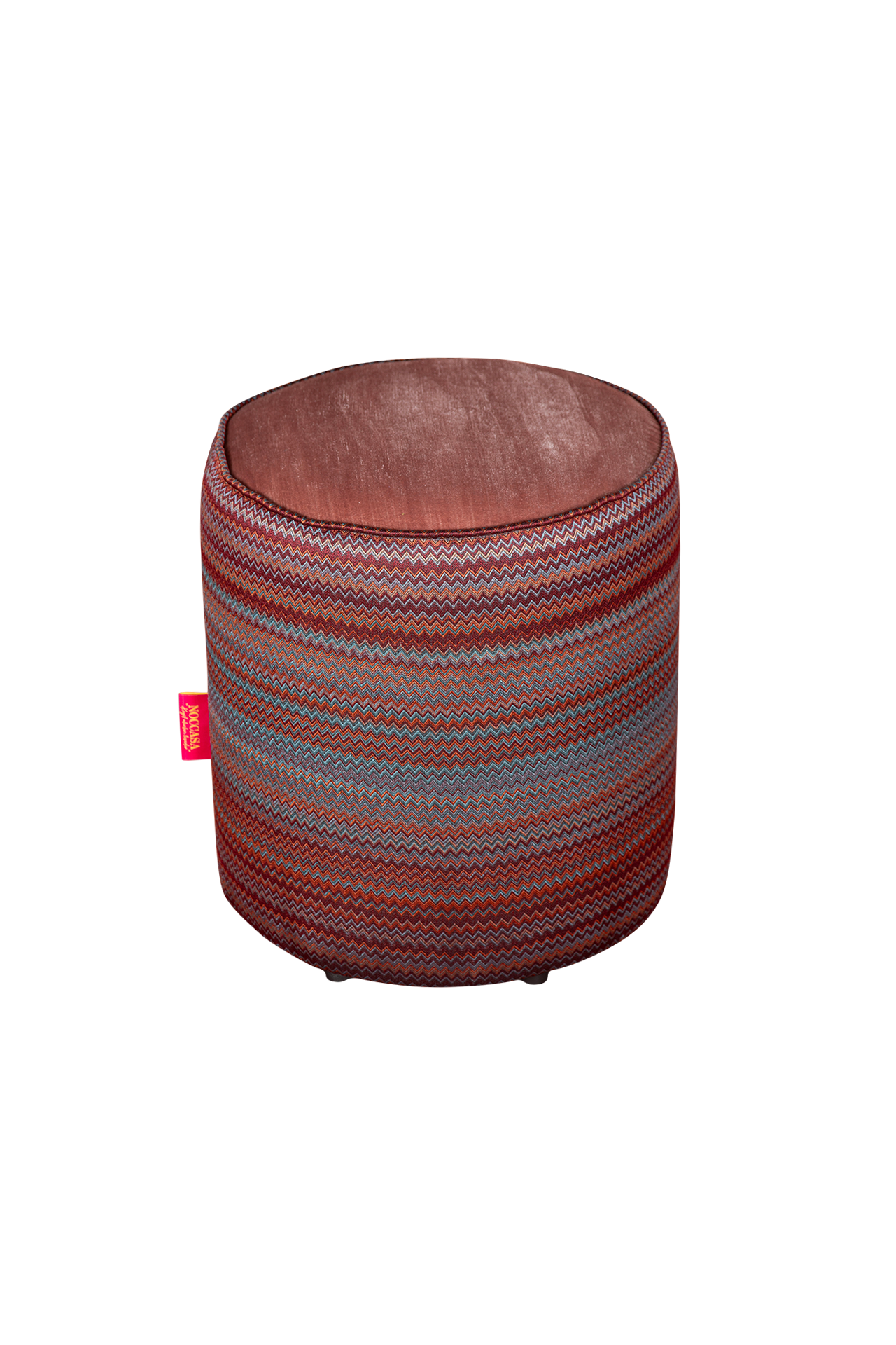 Noc Obmre Zigzag Puf Petrol Greens & Pinks