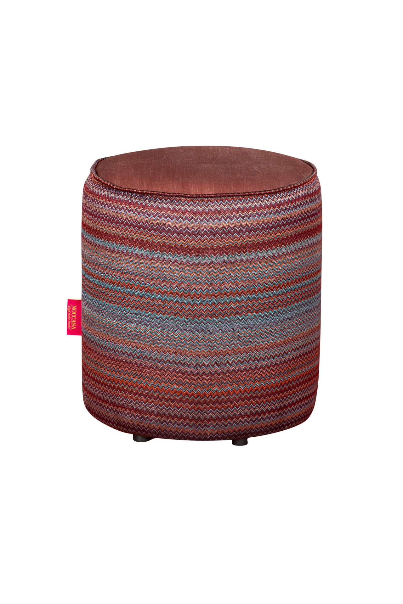 Noc Obmre Zigzag Puf Petrol Greens & Pinks