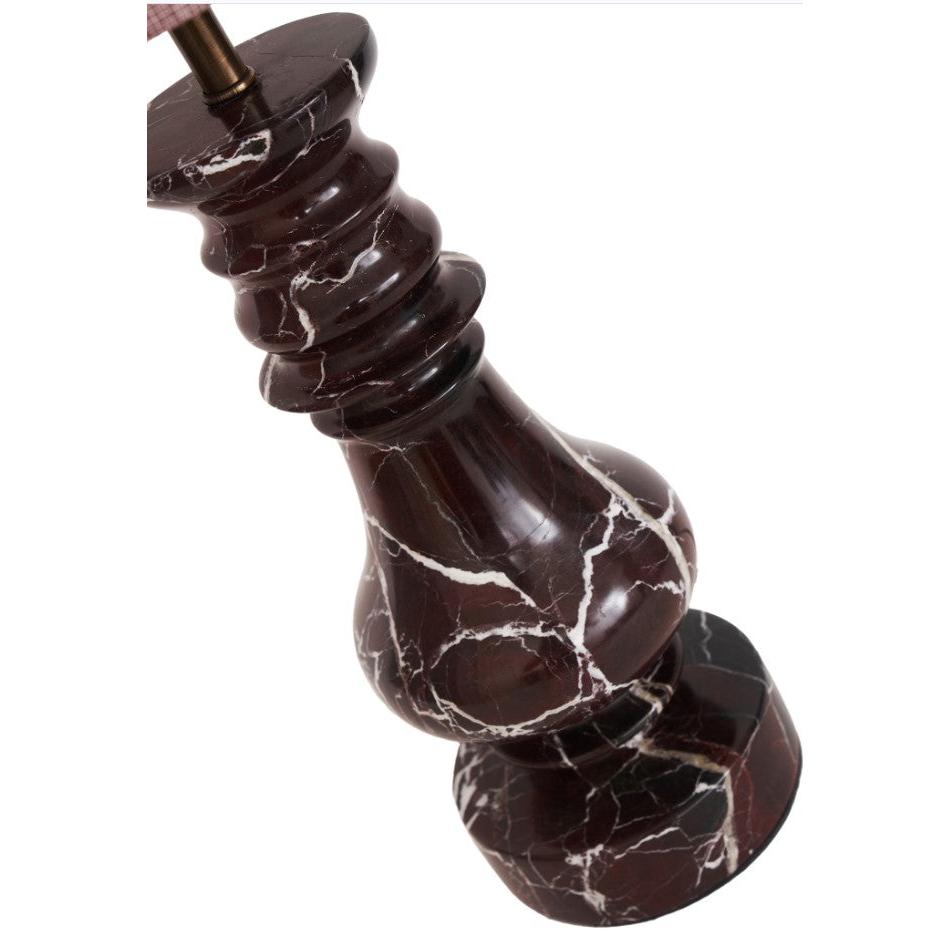 Noir Ela Kırmızı Mermer Abajur