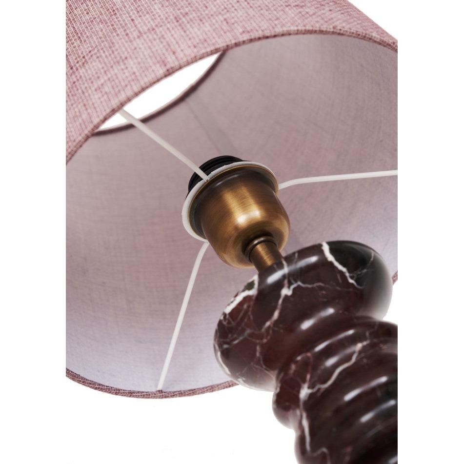 Noir Ela Kırmızı Mermer Abajur