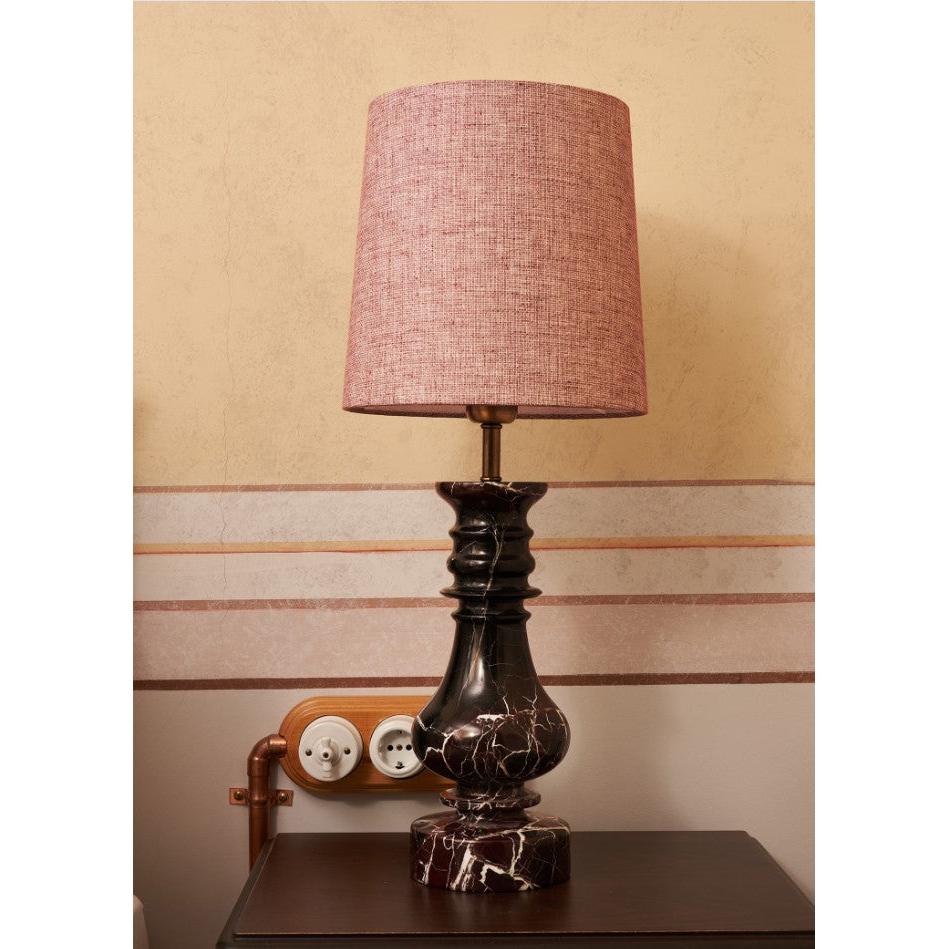 Noir Ela Kırmızı Mermer Abajur