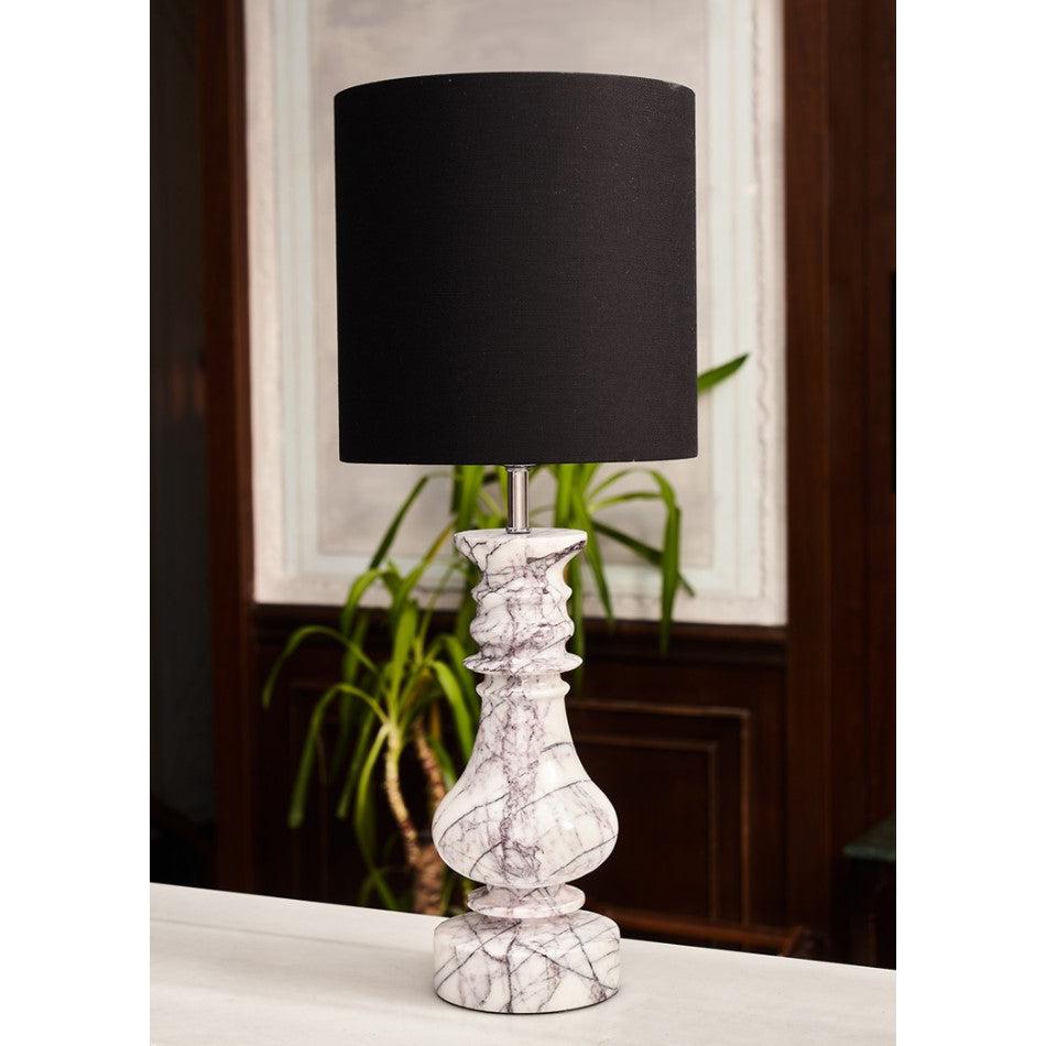 Noir Lilla Beyaz Mermer Abajur