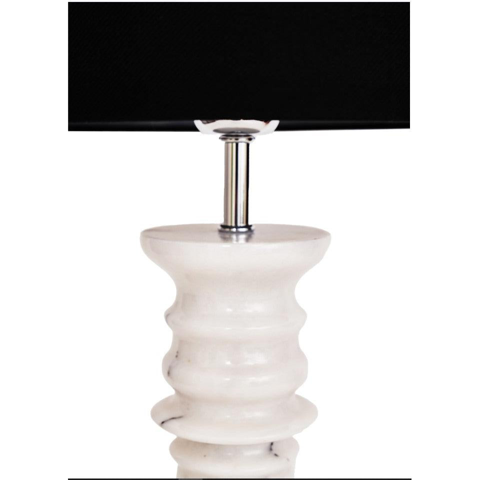 Noir Lilla Beyaz Mermer Abajur