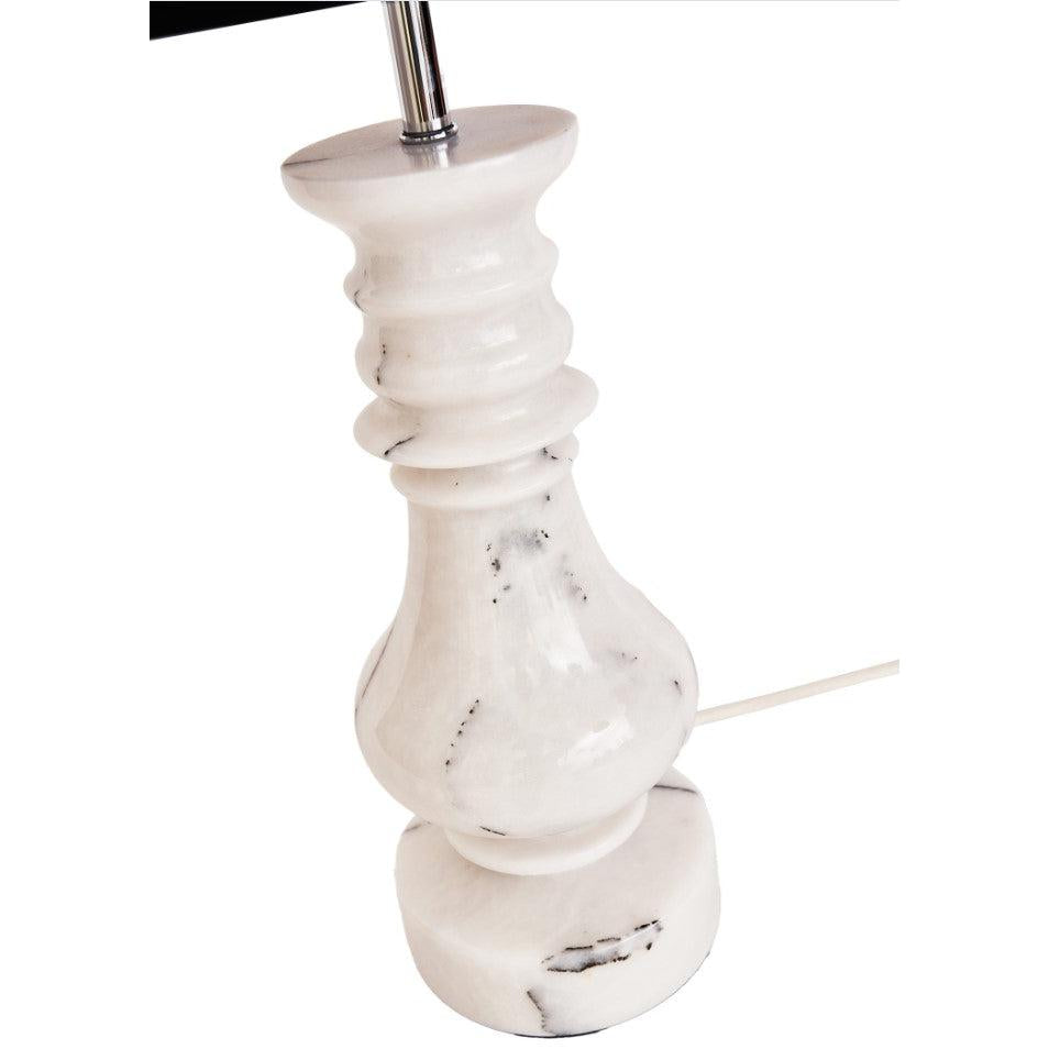 Noir Lilla Beyaz Mermer Abajur