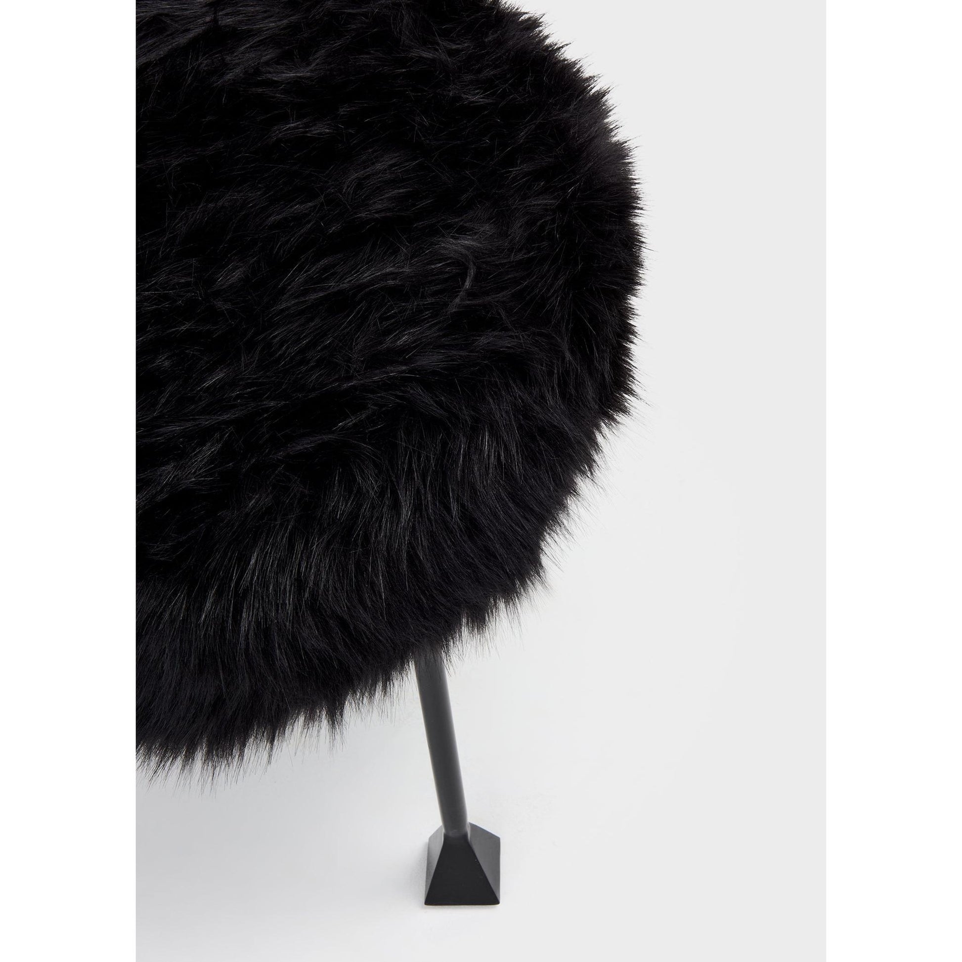 Noir Stool Suni Kürk Puf-Puf-ALPAQ STUDIO-NowShopFun