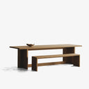 Nordic Masif Meşe Ahşap Yemek Masası Ve Bench Takımı