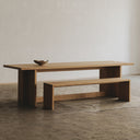 Nordic Masif Meşe Ahşap Yemek Masası Ve Bench Takımı