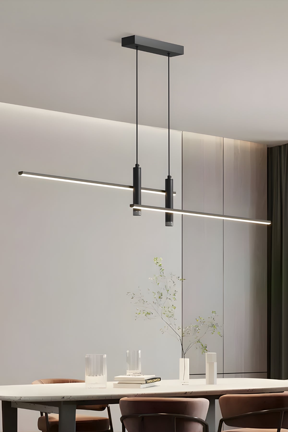 Norivelle Modern Siyah Alüminyum Lineer Sarkıt Avize