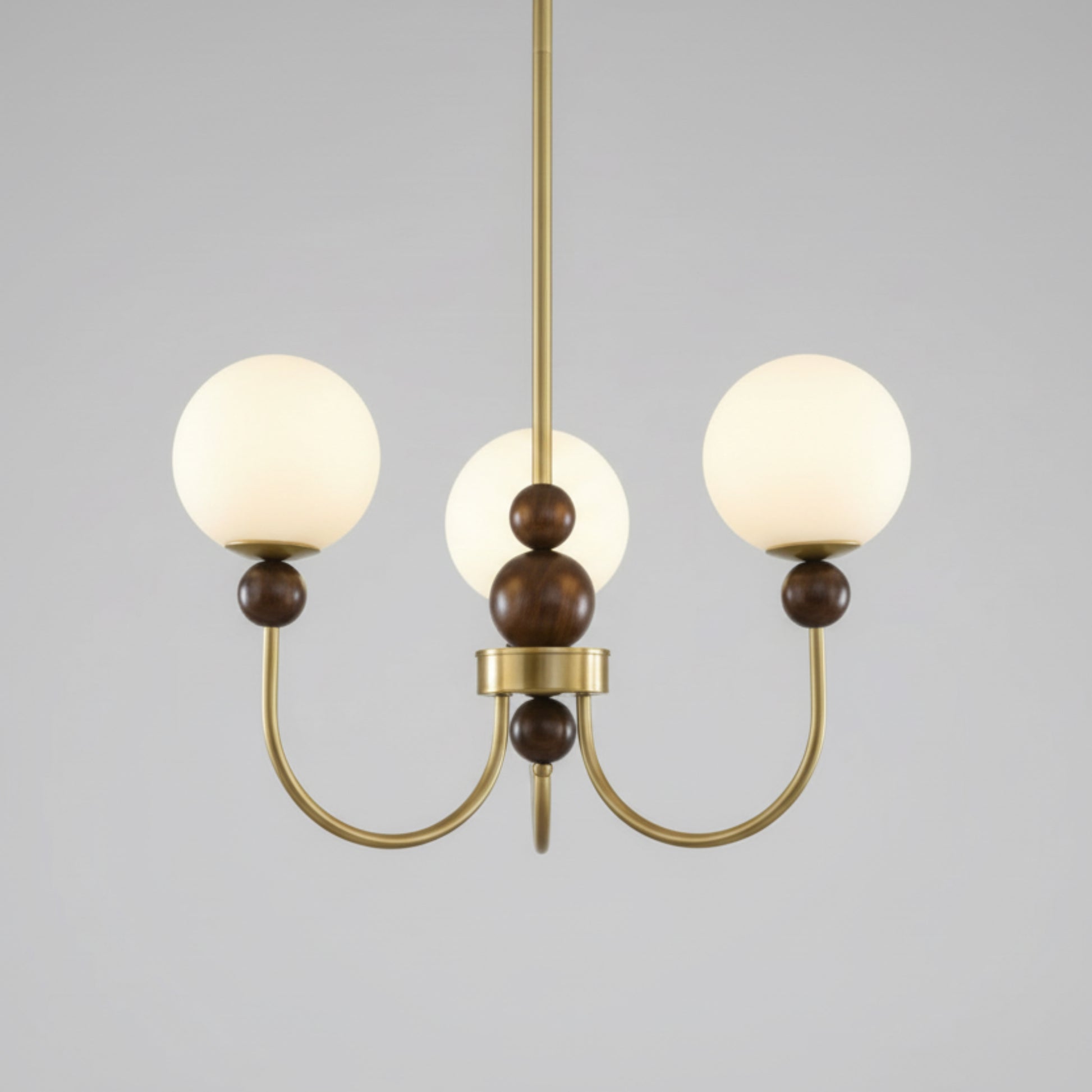 Nostera Retro Klasik Camlı Ahşap Gold Gövde Avize-Avize-Ronisu Aydınlatma-3'lü-NowShopFun