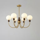 Nostera Retro Klasik Camlı Ahşap Gold Gövde Avize-Avize-Ronisu Aydınlatma-6'lı-NowShopFun