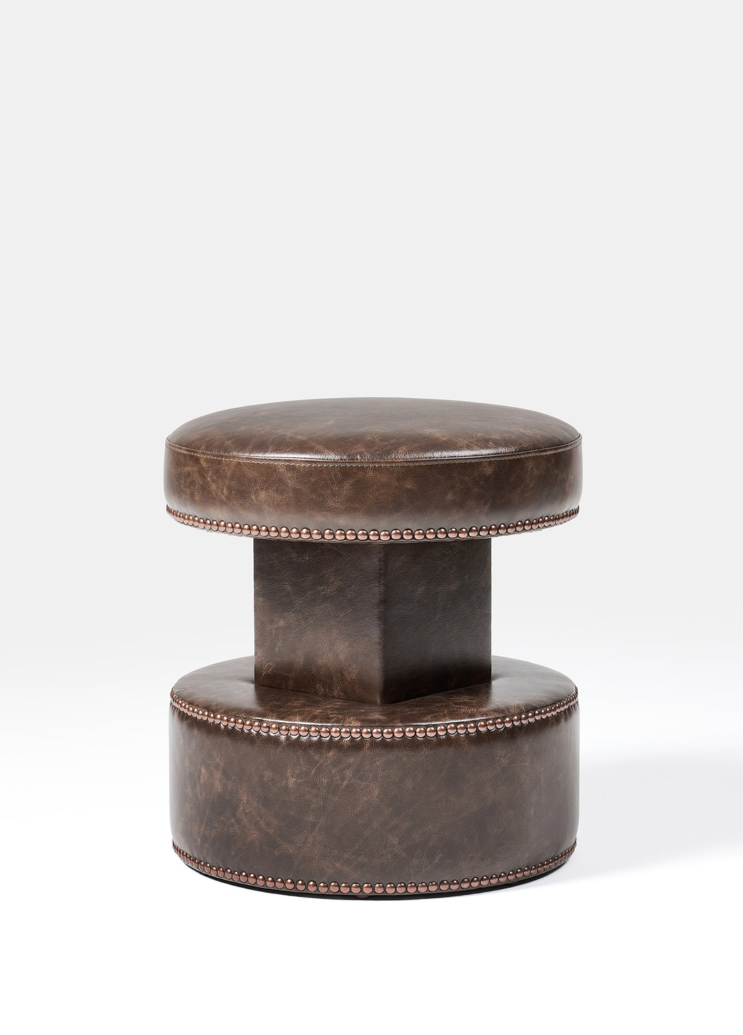 Nova Stool Kahverengi Vintage Deri Puf