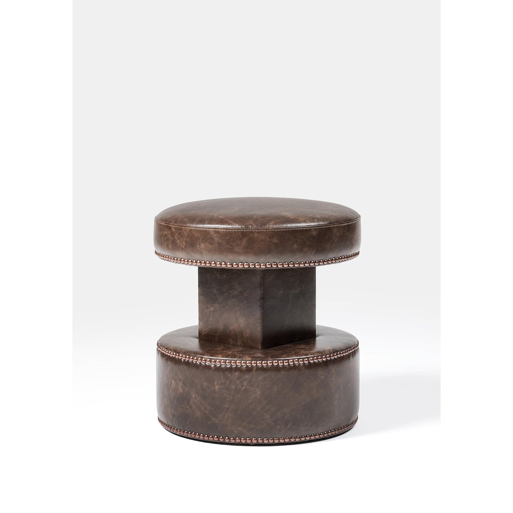 Nova Stool Kahverengi Vintage Deri Puf