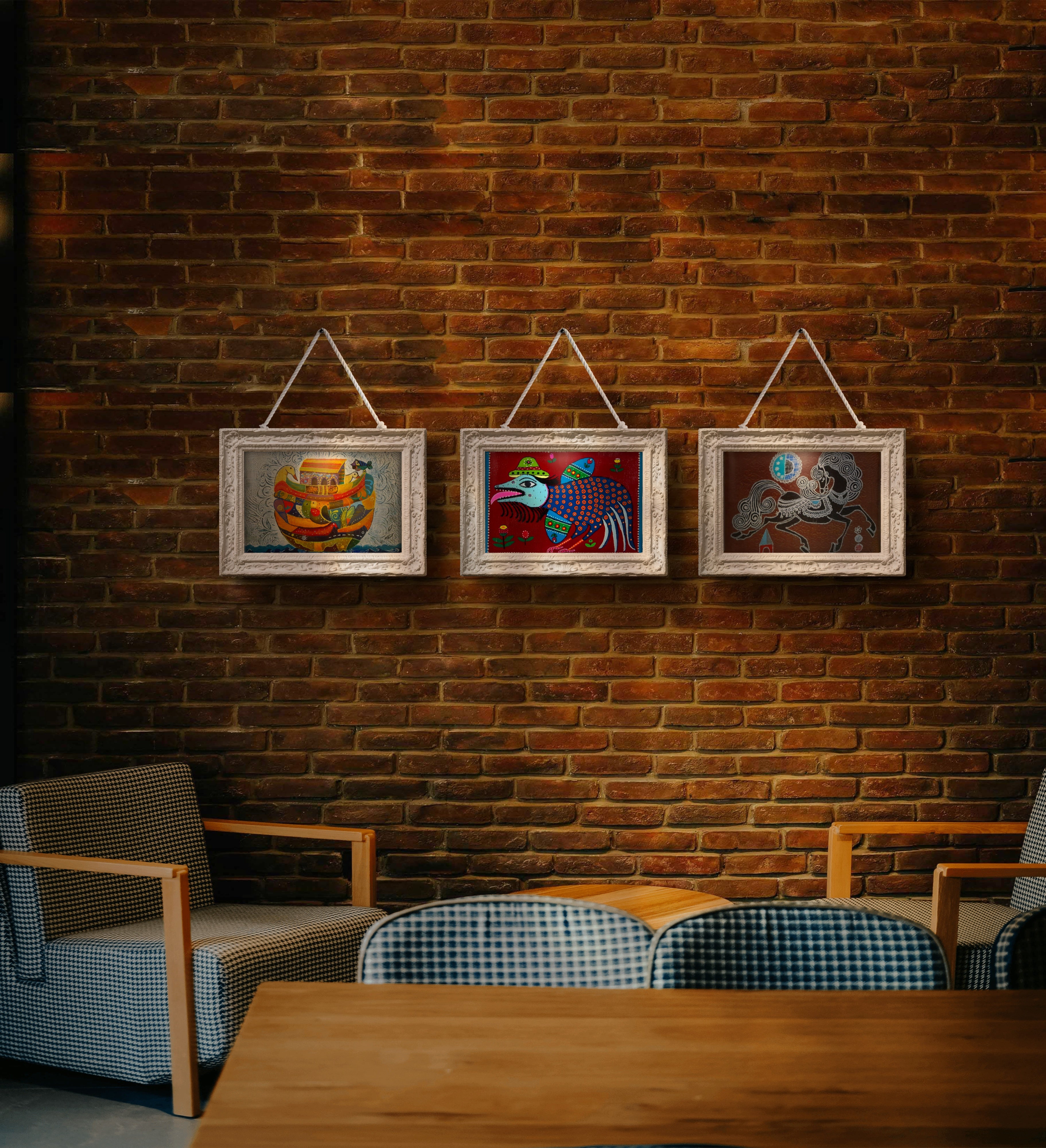 Nuh'un Gemisi Tablo El Yapımı Ahşap Üzerine Akrilik Duvar Dekoru