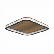 Nuvora Ahşap Detaylı Plafonyer Led Avize 40 x 40 Cm