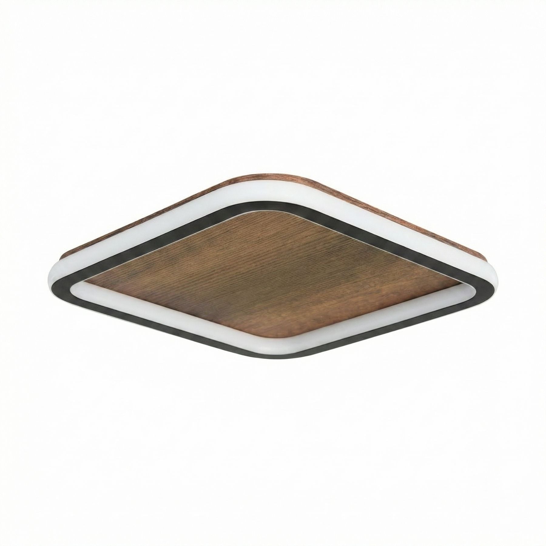 Nuvora Ahşap Detaylı Plafonyer Led Avize 40 x 40 Cm