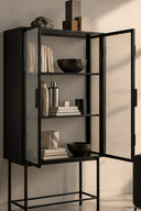 Obsidian Grid Vitrin Dolap