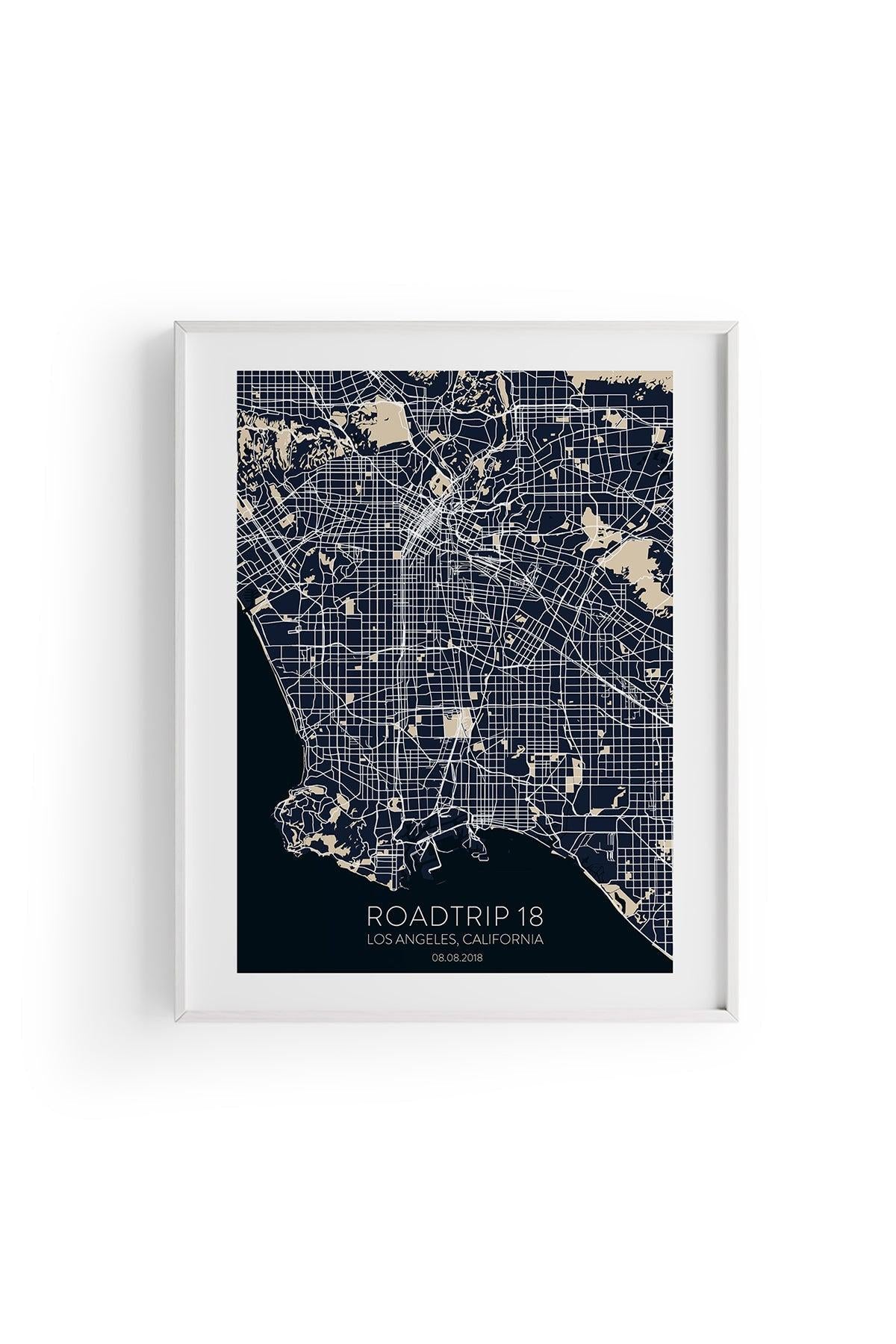 Los Angeles Şehir Haritası Poster