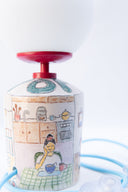 Off Day El Çizimi Seramik Masa Lambası-Masa Lambası-Maku Ceramic-NowShopFun