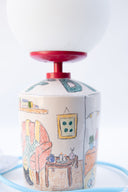 Off Day El Çizimi Seramik Masa Lambası-Masa Lambası-Maku Ceramic-NowShopFun