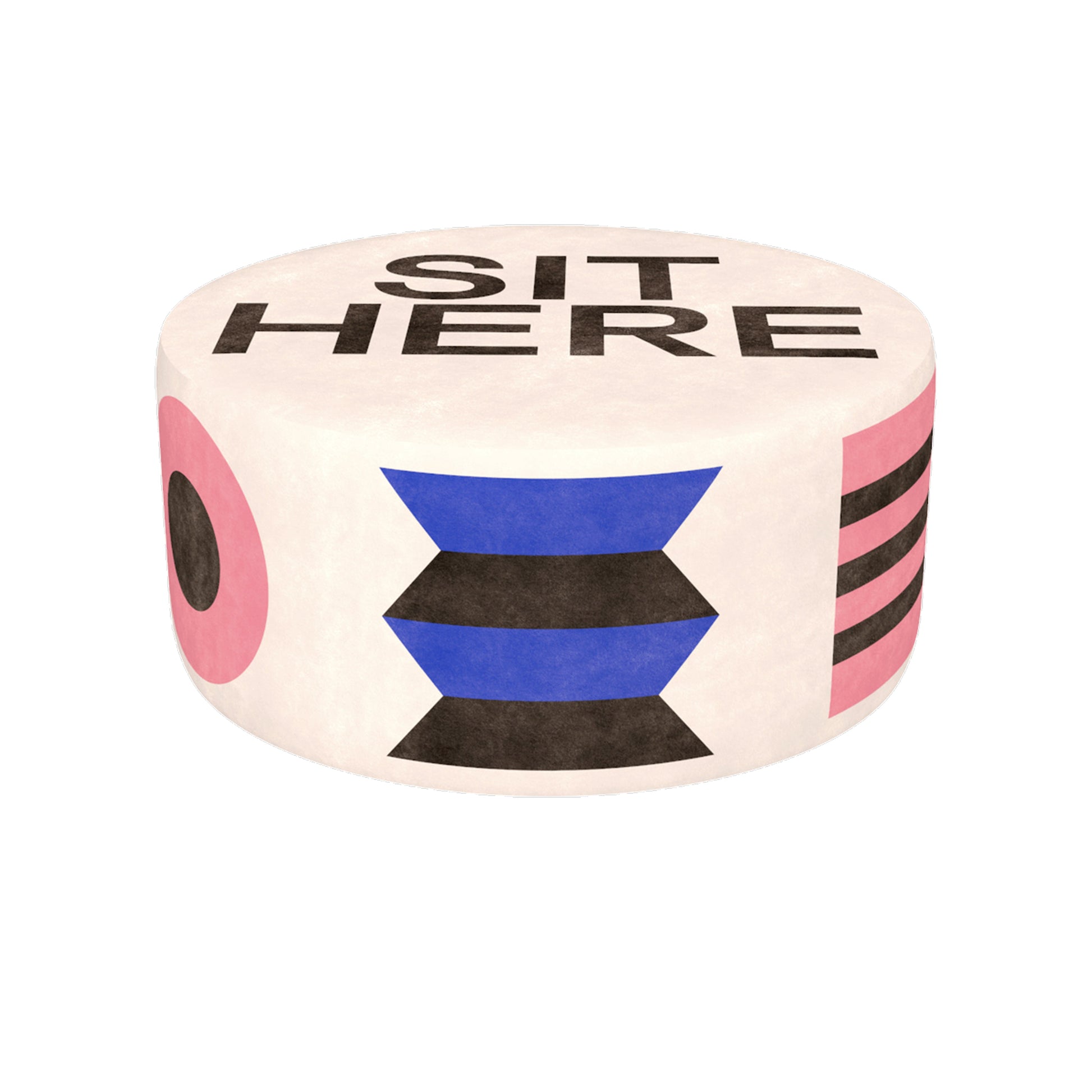 Oggian Sit Here Beyaz Puf 80cm-Puf-Qeeboo-NowShopFun