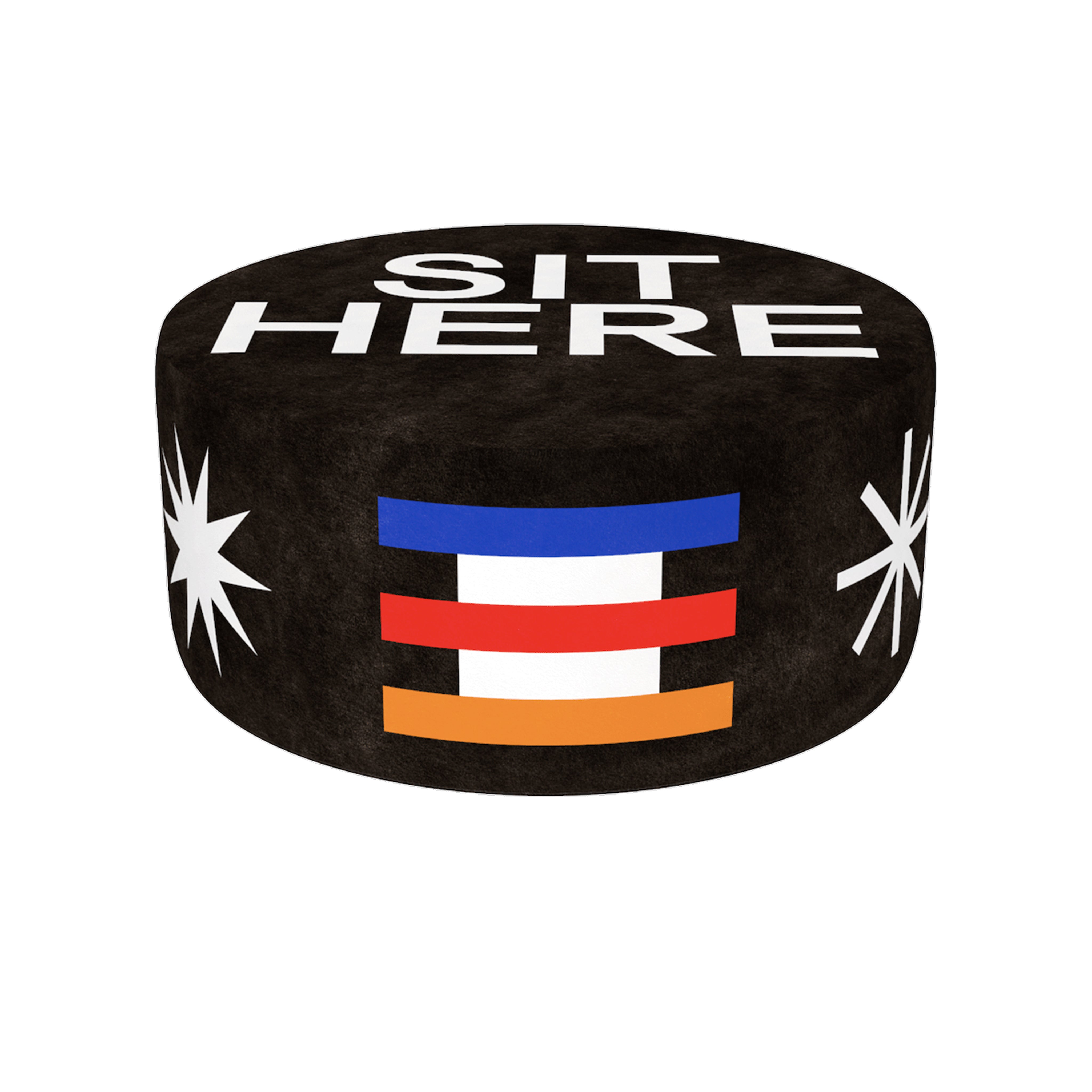 Oggian Sit Here Siyah Puf 80cm-Puf-Qeeboo-NowShopFun