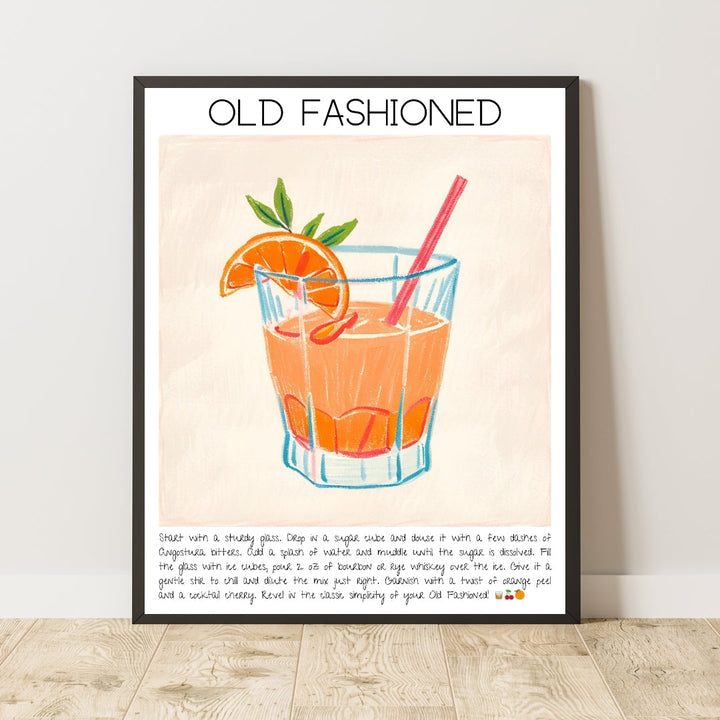 Old Fashioned Cocktail Art Print Tasarım Poster-Tablo-Muff Atelier-21x30cm-NowShopFun