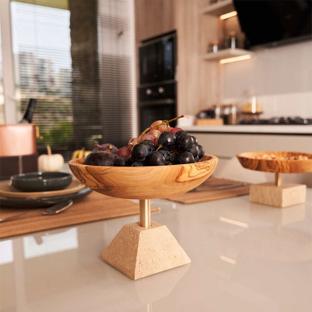 Olivo Olea Ahşap Mermer Tabanlı Sunumluk