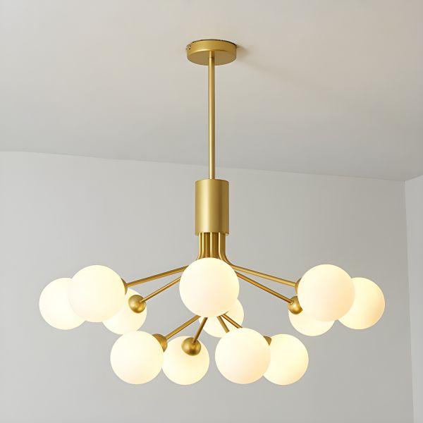 On İkili Cam Sarkıt Avize