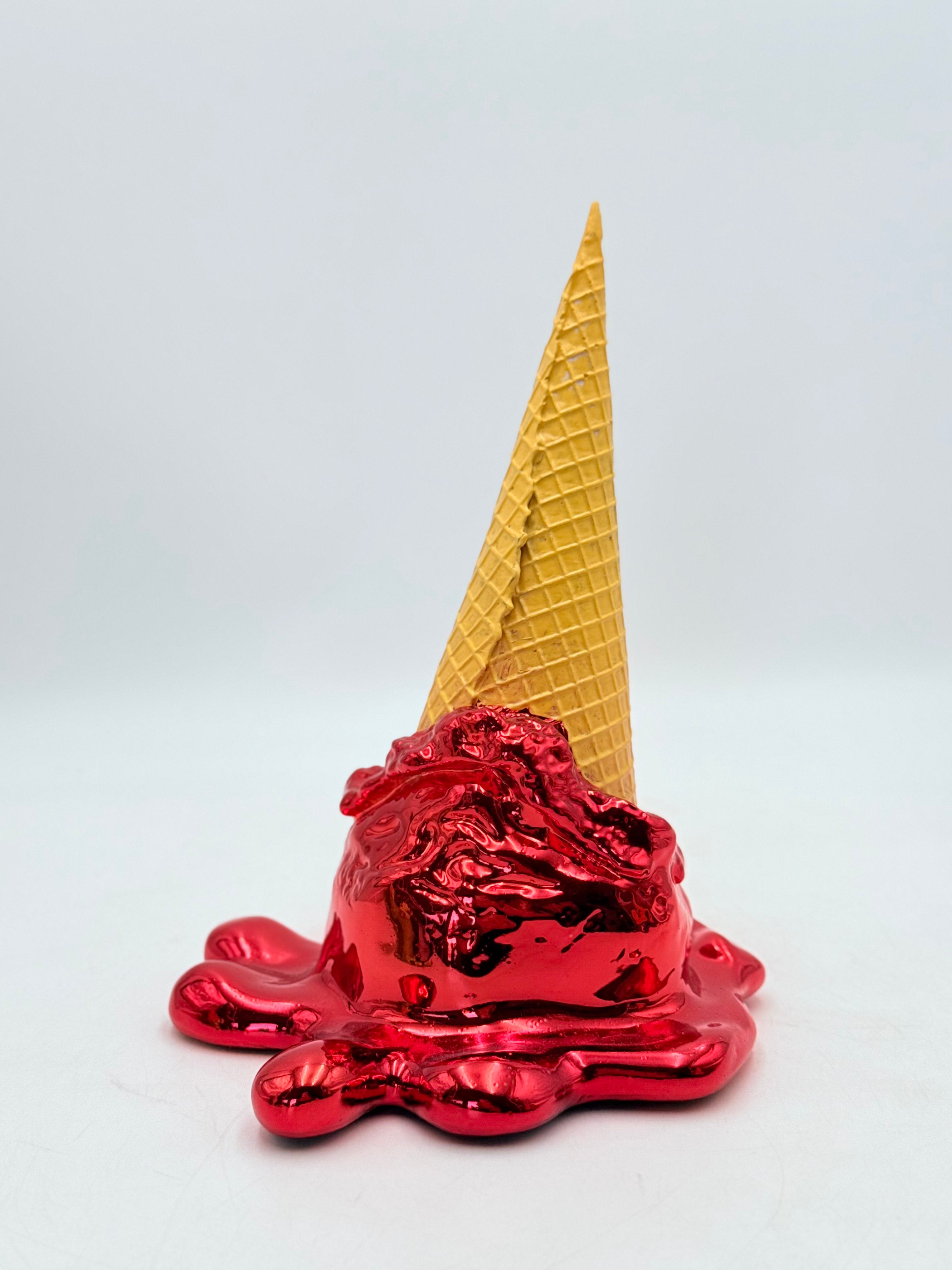Opps! No.1 – Kırmızı Krom Kaplama Dondurma Heykeli