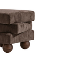 Orb Kahverengi Şönil Ceviz Top Ayaklı Asimetrik Puf-Puf-Cipretti-NowShopFun