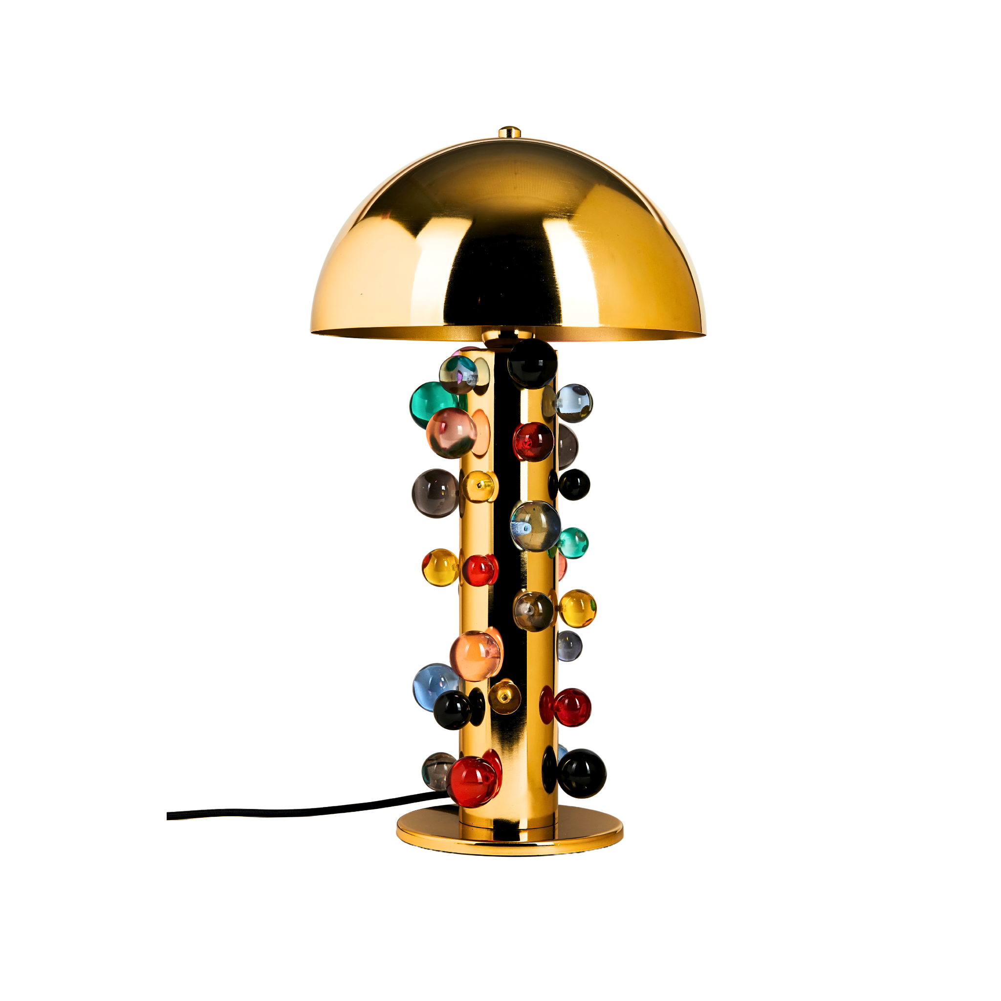 Orora Renkli Cam Detaylı Gold Masa Lambası